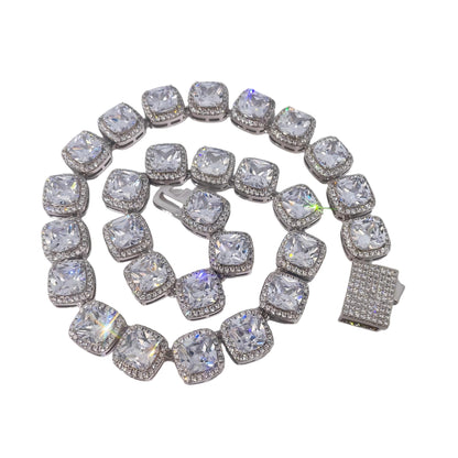 Warm Fortune Tennis Chain Necklace for Women Men,Iced Out Gold Plated Cubic Zirconia,18inch Chain,Hip Hop Street Style Fashion Jewelry