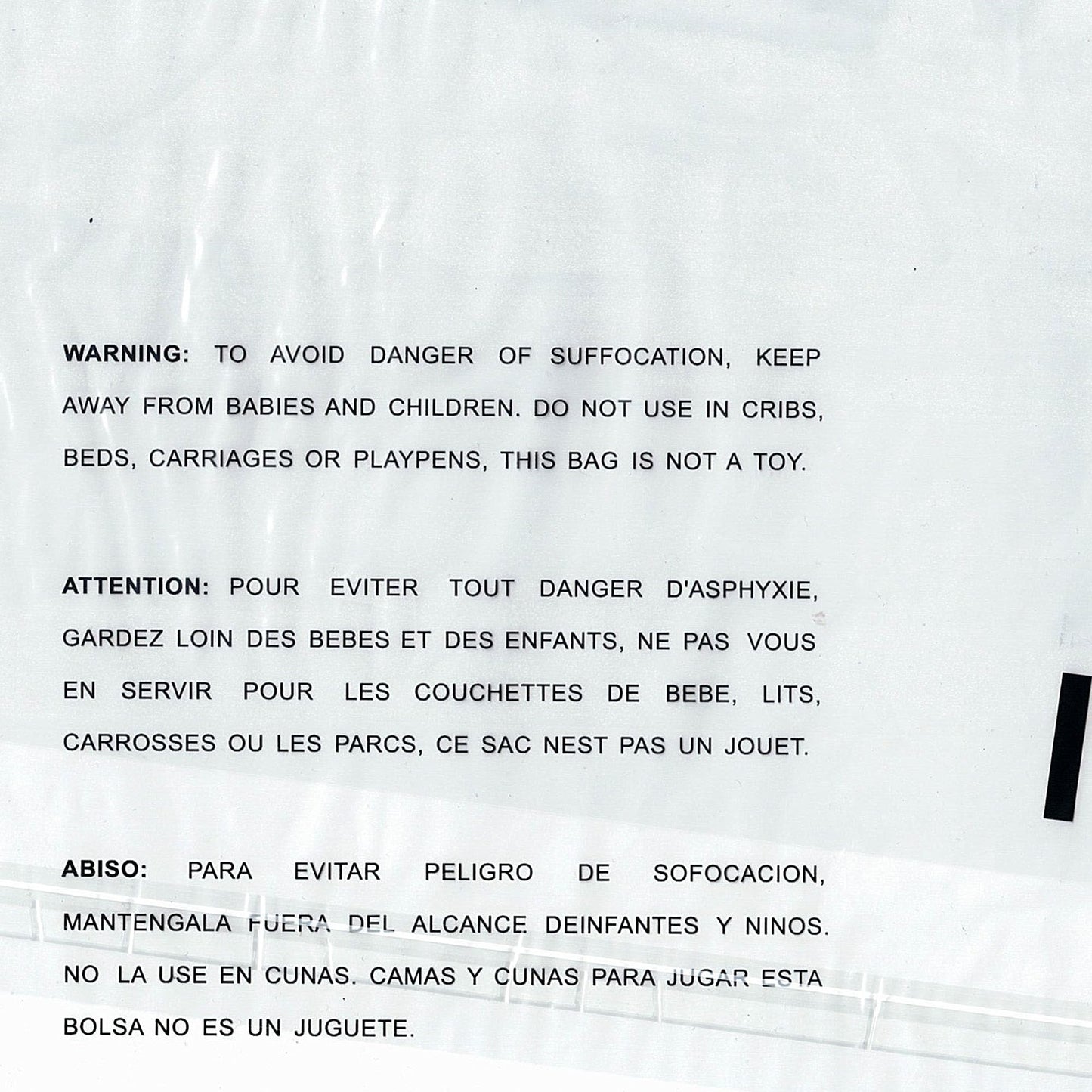 Warm Fortune Self-Sealing Clear Poly Mailer Bags, Permanent Adhesive, Strong Adhesive,  with Suffocation Warning for Packing Clothes, Packaging, Shipping, and FBA