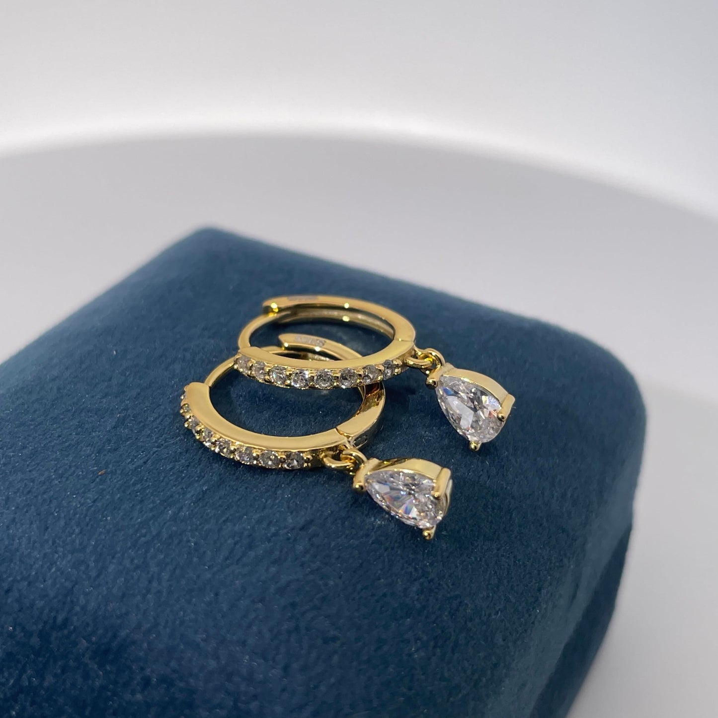 Warm Fortune Cubic Zirconia Drop Earrings for Women,925 Sterling Silver with 18K Gold Plated Hypoallergenic