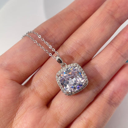 Warm Fortune Cubic Zirconia Pendant Necklace for Women,18K Gold Plated Sterling Silver, 16 inch + 2inch Chain