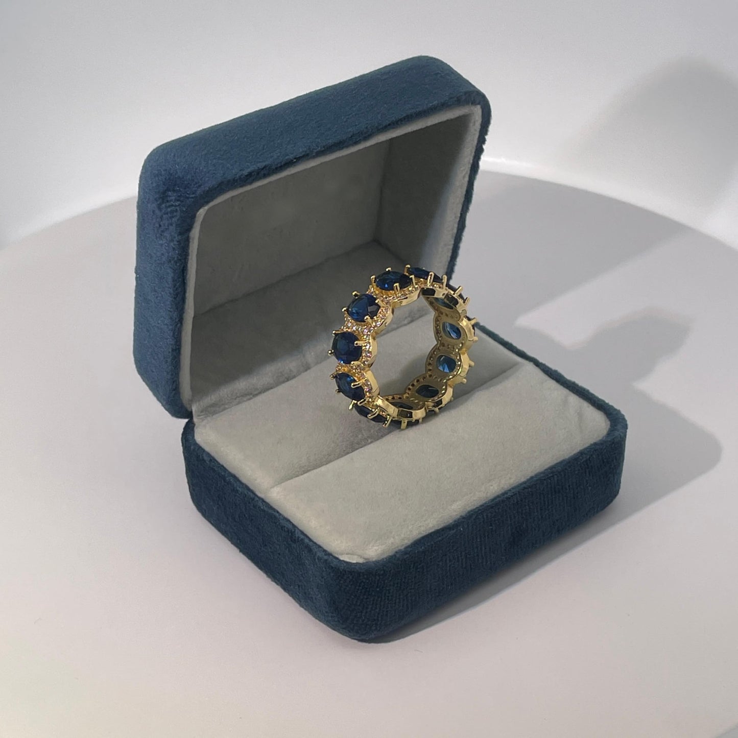 Warm Fortune Cubic Zirconia Love Ring and Eternity Ring,18K Gold Plated Anniversary Ring,Gift for Her Wedding Bands Rings