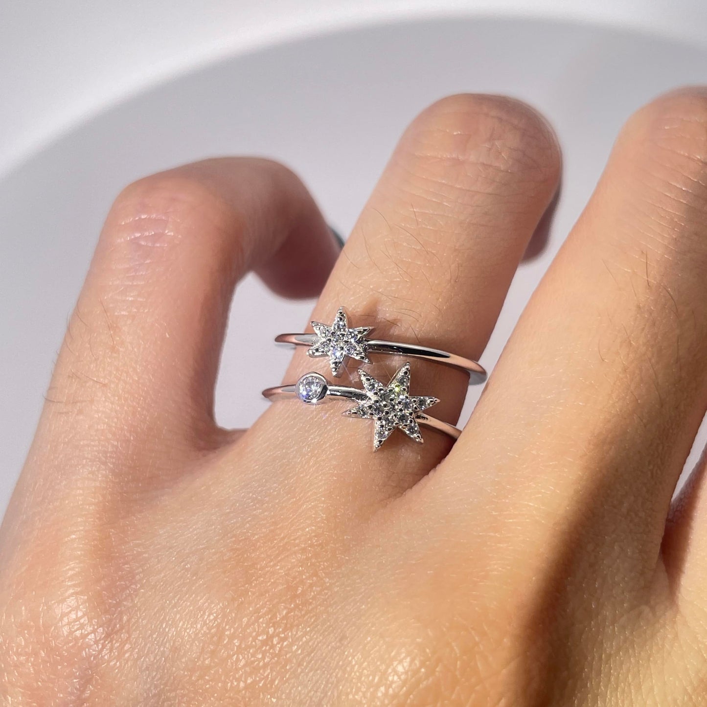 Warm Fortune Cubic Zirconia Promise Rings for Women, 925 Sterling Silver with 18K Gold Plated Anniversary Ring,Wedding Bands Rings for Women Infinity Forever Love Knot Ring,Adjustable