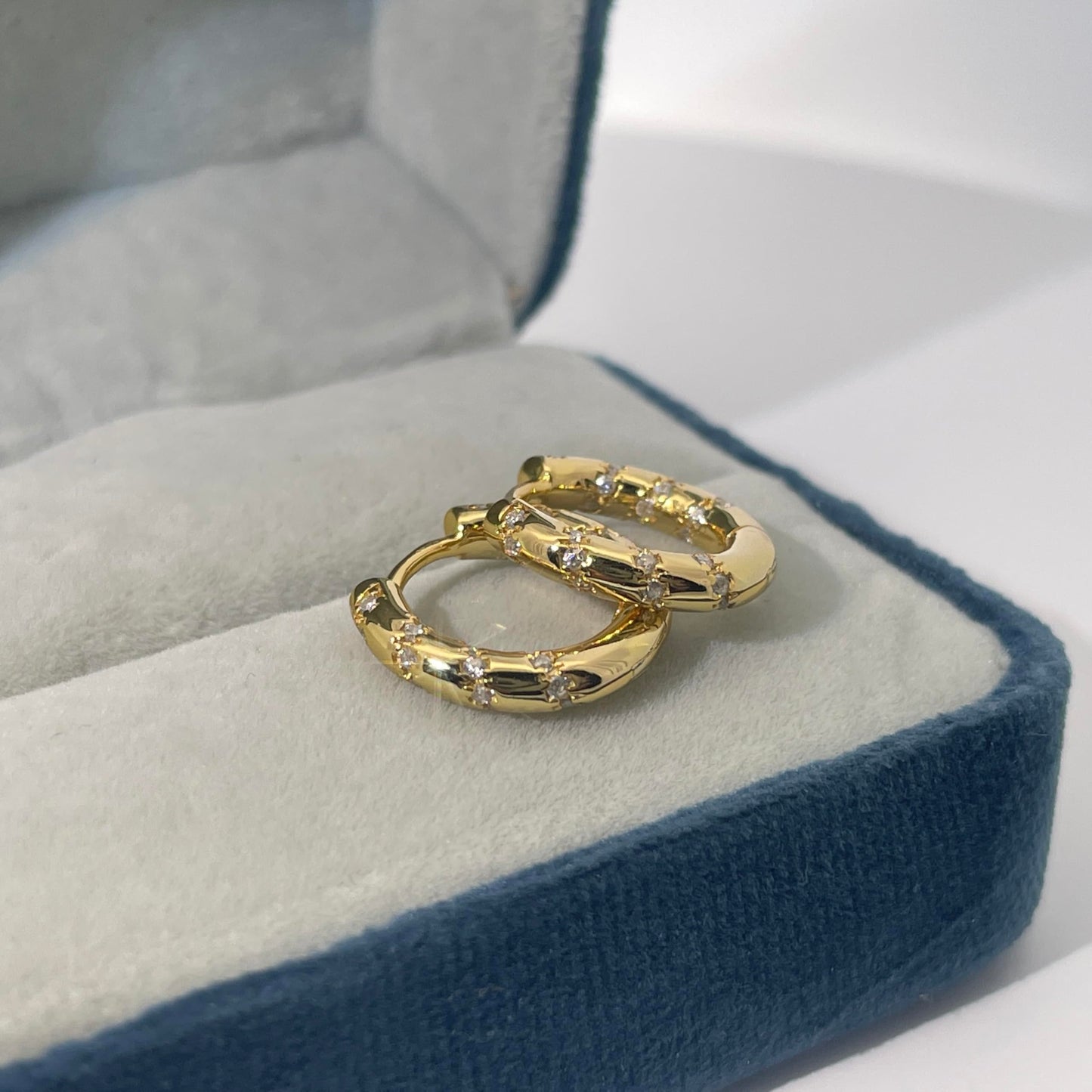 Warm Fortune Cubic Zirconia Hoop Earrings for Women,925 Sterling Silver with 18K Gold Plated Hypoallergenic