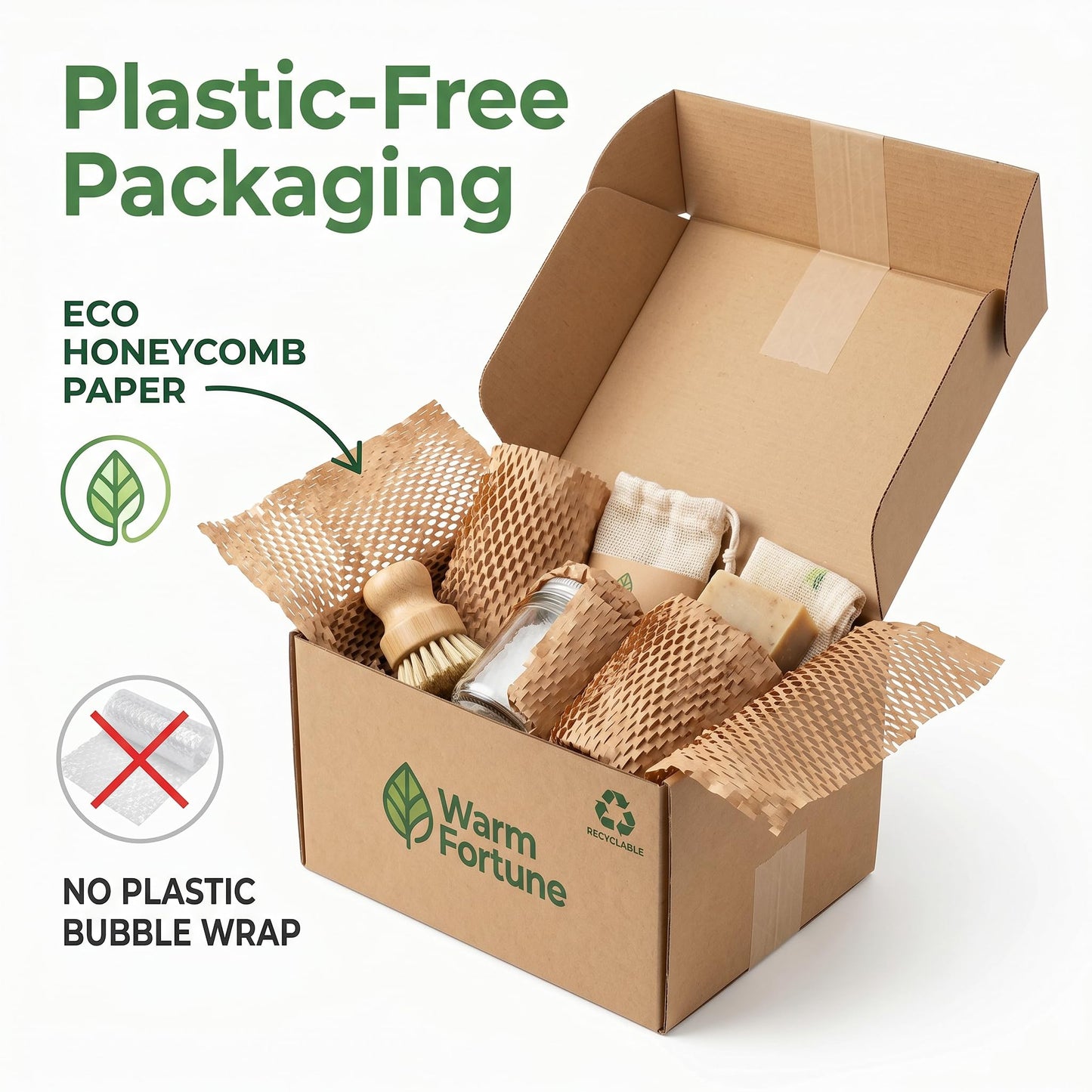 Warm Fortune Honeycomb Packing Paper Roll 12" x 984 Ft, Brown Kraft Honeycomb Cushioning Wrap for Moving, Shipping, Packing, Wrapping, Void Fill, Eco Friendly Packaging and Protective Paper