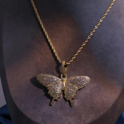 Warm Fortune Hip Hop Pendant Necklace for Women Men,Gold Plated Cubic Zirconia,18+2inch Chain,Street Style Fashion Jewelry