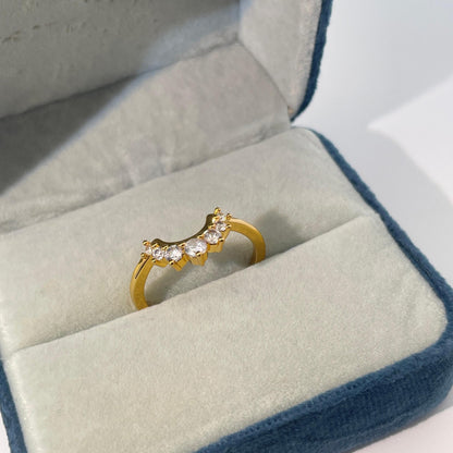 Warm Fortune Cubic Zirconia Promise Ring for Women,18K Gold Plated Anniversary Ring,Gift for Her Engagement Ring