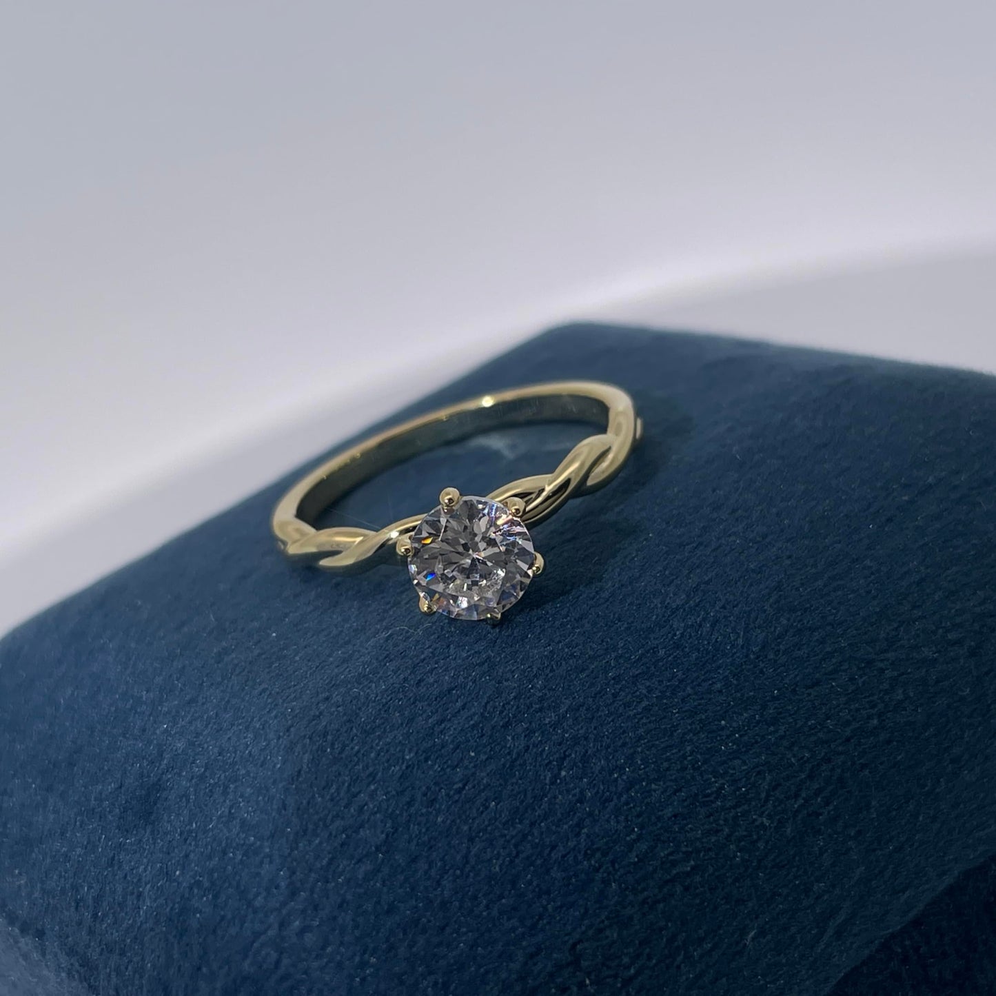 Warm Fortune Cubic Zirconia Engagement Ring for Women,18K Gold Plated Anniversary Ring,Gift for Her Promise Ring