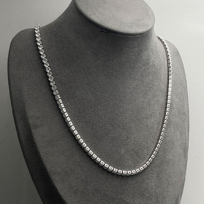 Warm Fortune Tennis Chain Necklace for Women: 18K Gold Plated, Adjustable Chain (18"+2") with Sparkling CZ | A Dazzling Statement for Glamorous Events