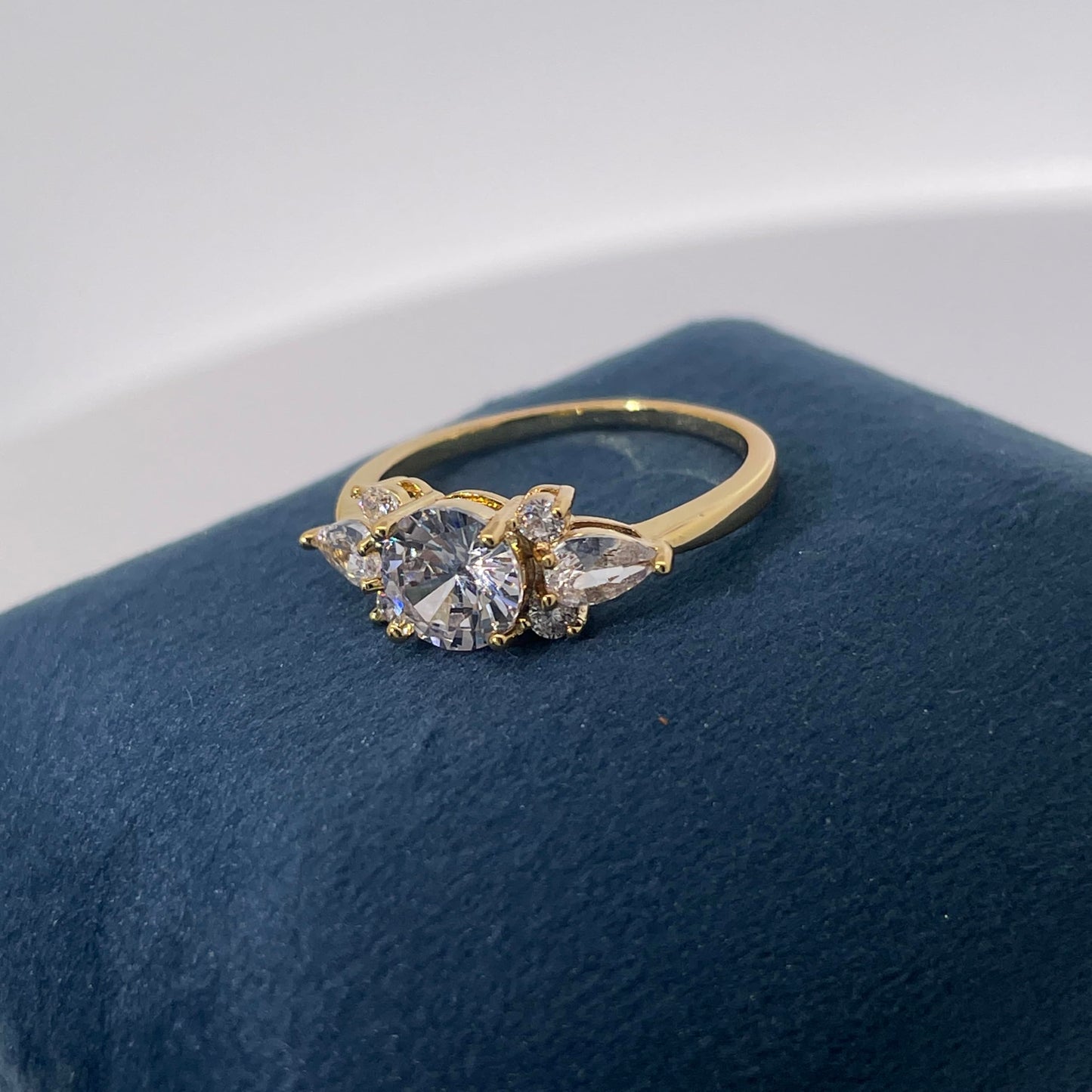 Warm Fortune Cubic Zirconia Engagement Ring for Women,18K Gold Plated Anniversary Ring,Gift for Her Promise Ring
