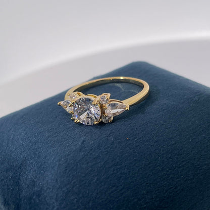 Warm Fortune Cubic Zirconia Engagement Ring for Women,18K Gold Plated Anniversary Ring,Gift for Her Promise Ring