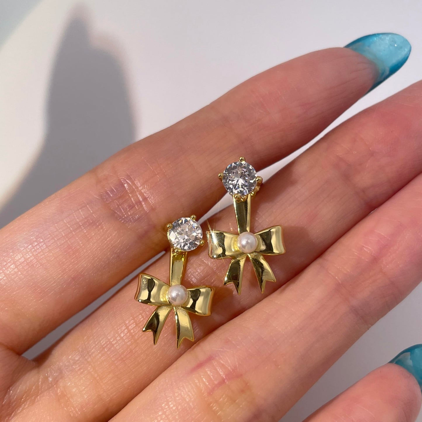 Warm Fortune Cubic Zirconia Stud Earrings for Women, 925 Sterling Silver with 18K White Gold Plated Hypoallergenic