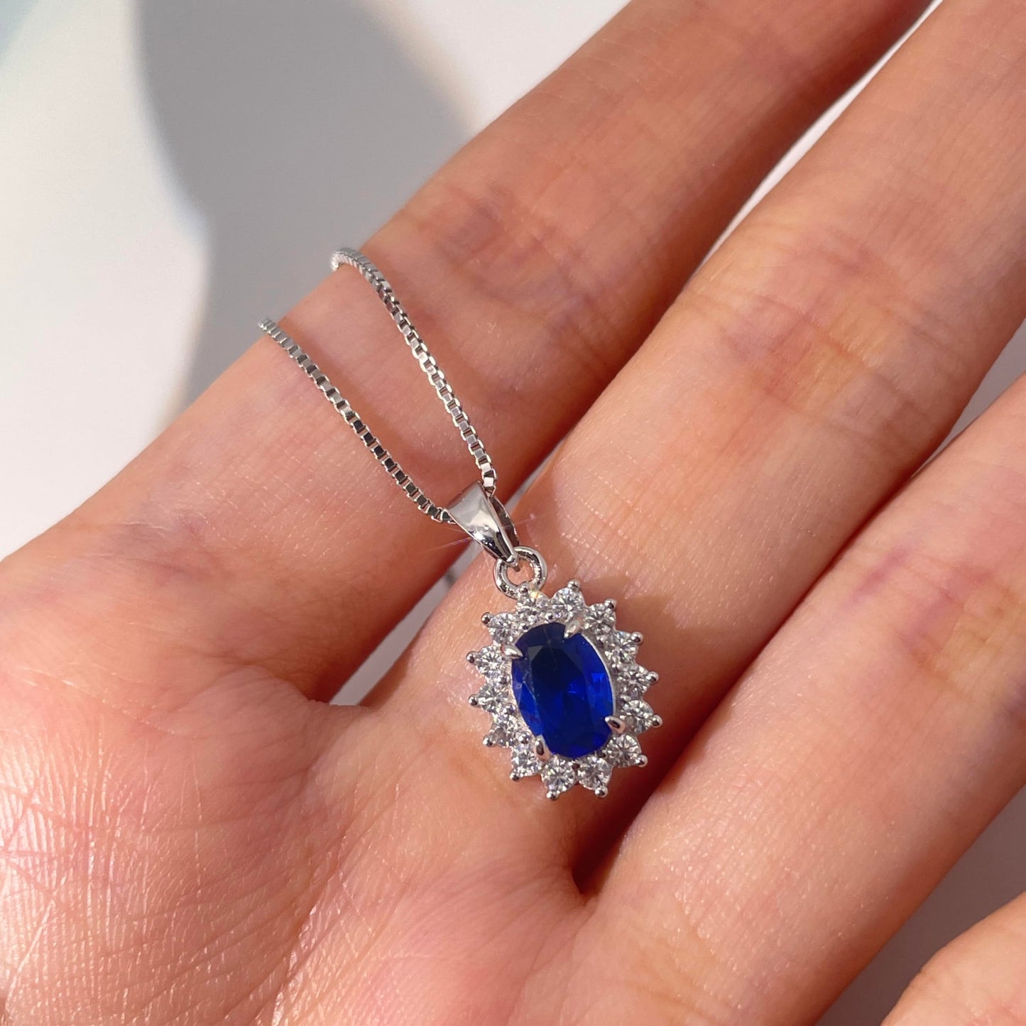 Warm Fortune Cubic Zirconia Pendant Necklace for Women,18K Gold Plated Sterling Silver, 16 inch + 2inch Chain