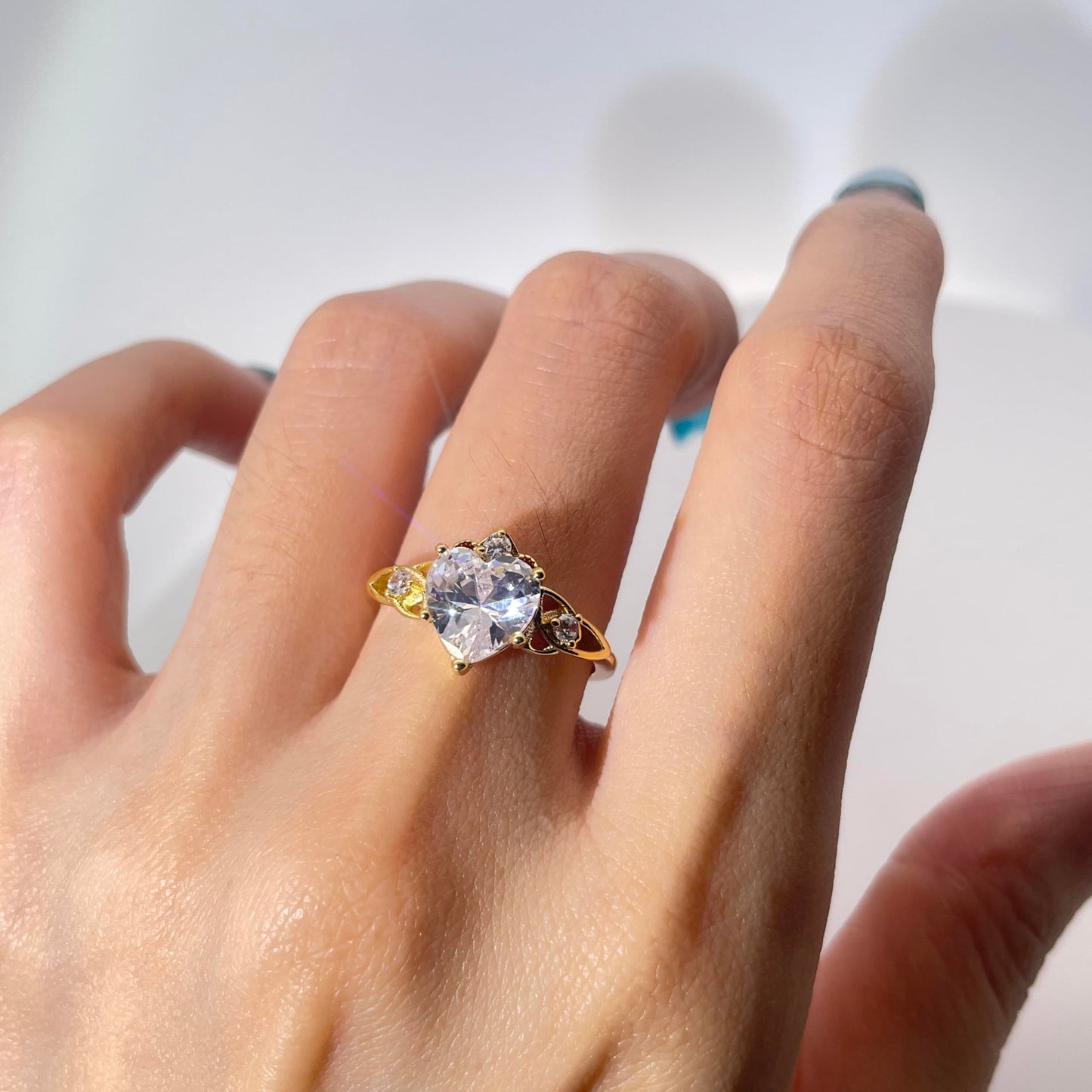 Warm Fortune Cubic Zirconia Engagement Ring for Women,18K Gold Plated Anniversary Ring,Gift for Her Promise Ring