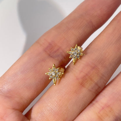 Warm Fortune Cubic Zirconia Stud Earrings for Women, 925 Sterling Silver with 18K White Gold Plated Hypoallergenic