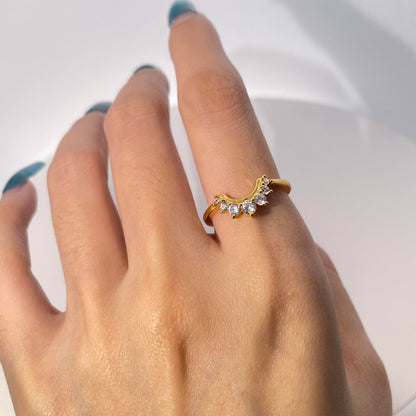 Warm Fortune Cubic Zirconia Promise Ring for Women,18K Gold Plated Anniversary Ring,Gift for Her Engagement Ring