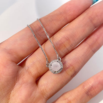 Warm Fortune Cubic Zirconia Pendant Necklace for Women,18K White Gold Plated,16 inch + 2inch Chain