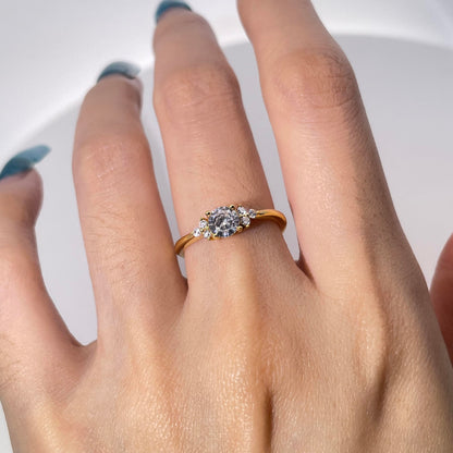 Warm Fortune Cubic Zirconia Promise Rings for Women,18K Gold Plated Anniversary Ring,Gift for Her Wedding Bands Rings,Adjustable