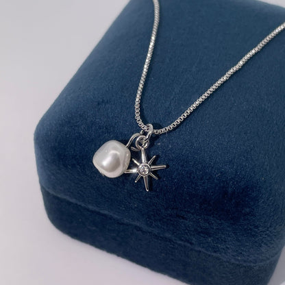 Warm Fortune Cubic Zirconia Pendant Necklace for Women,18K White Gold Plated,16 inch + 2inch Chain