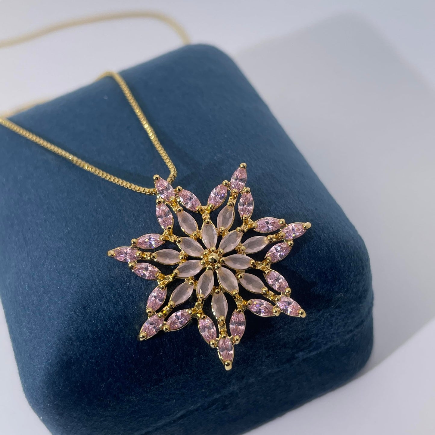 Warm Fortune Cubic Zirconia Pendant Necklace for Women,18K Gold Plated,18 inch + 2inch Chain