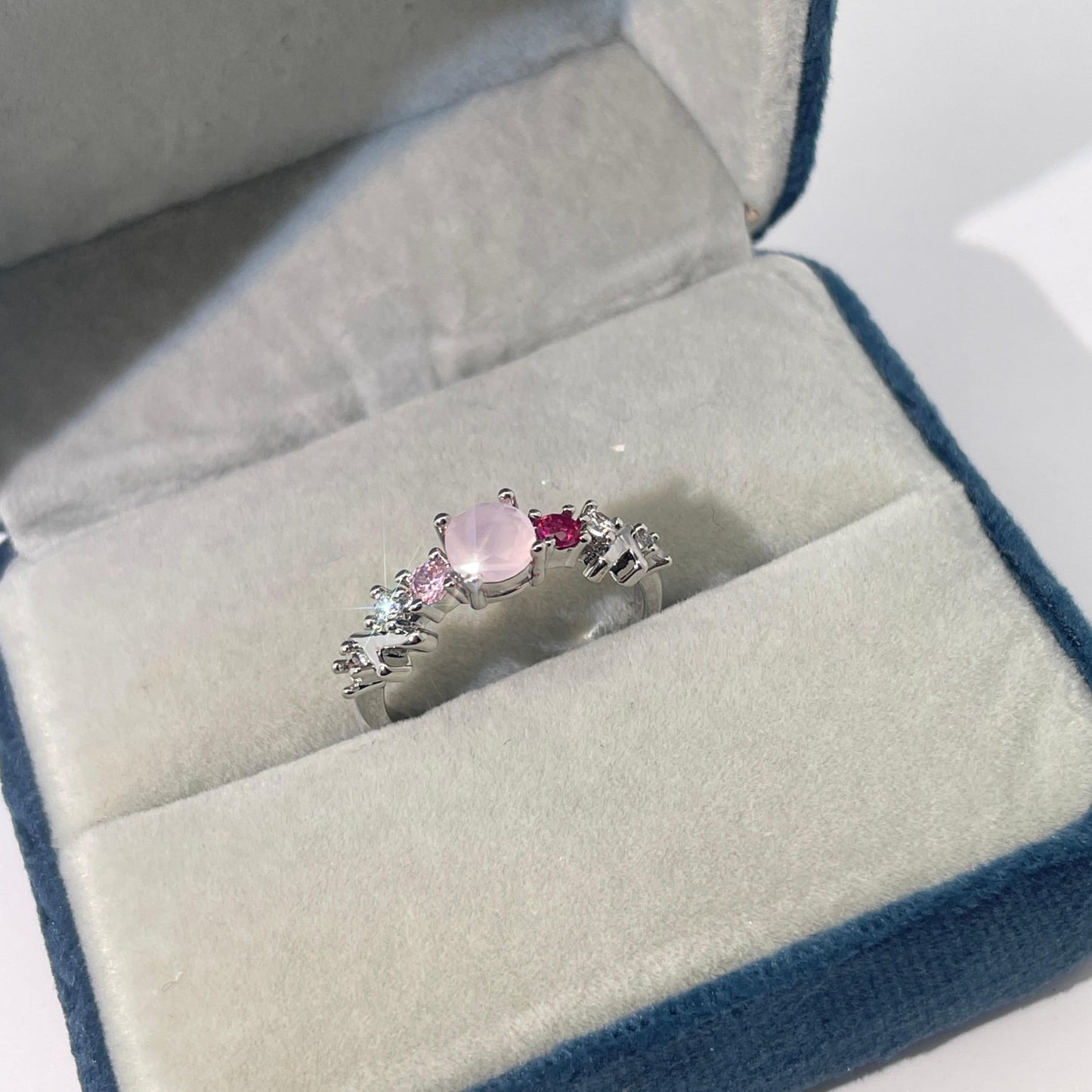 Warm Fortune Promise Ring for Women,Gold Plated Anniversary Ring,Gift for Her Engagement Ring,Adjustable