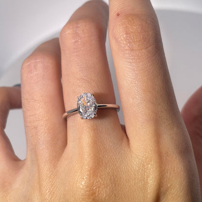 Warm Fortune Cubic Zirconia Engagement Ring for Women, 925 Sterling Silver with 18K White Gold Plated Anniversary Ring, Gift for Her Promise Ring