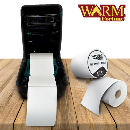 Warm Fortune 4”x6” Direct Thermal Labels, 5000 Labels Total, Adhesive Shipping Labels, Thermal Label Rolls, Compatible with Zebra printers