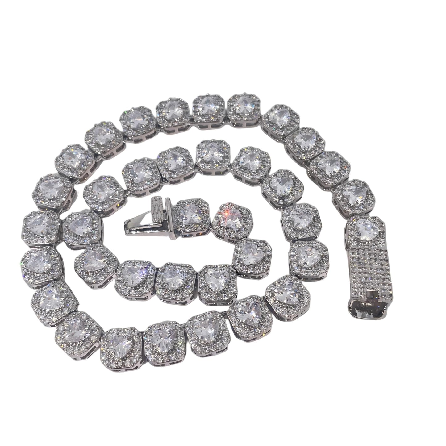 Warm Fortune Tennis Chain Necklace for Women Men,Iced Out Gold Plated Cubic Zirconia,16inch Chain,Hip Hop Street Style Fashion Jewelry