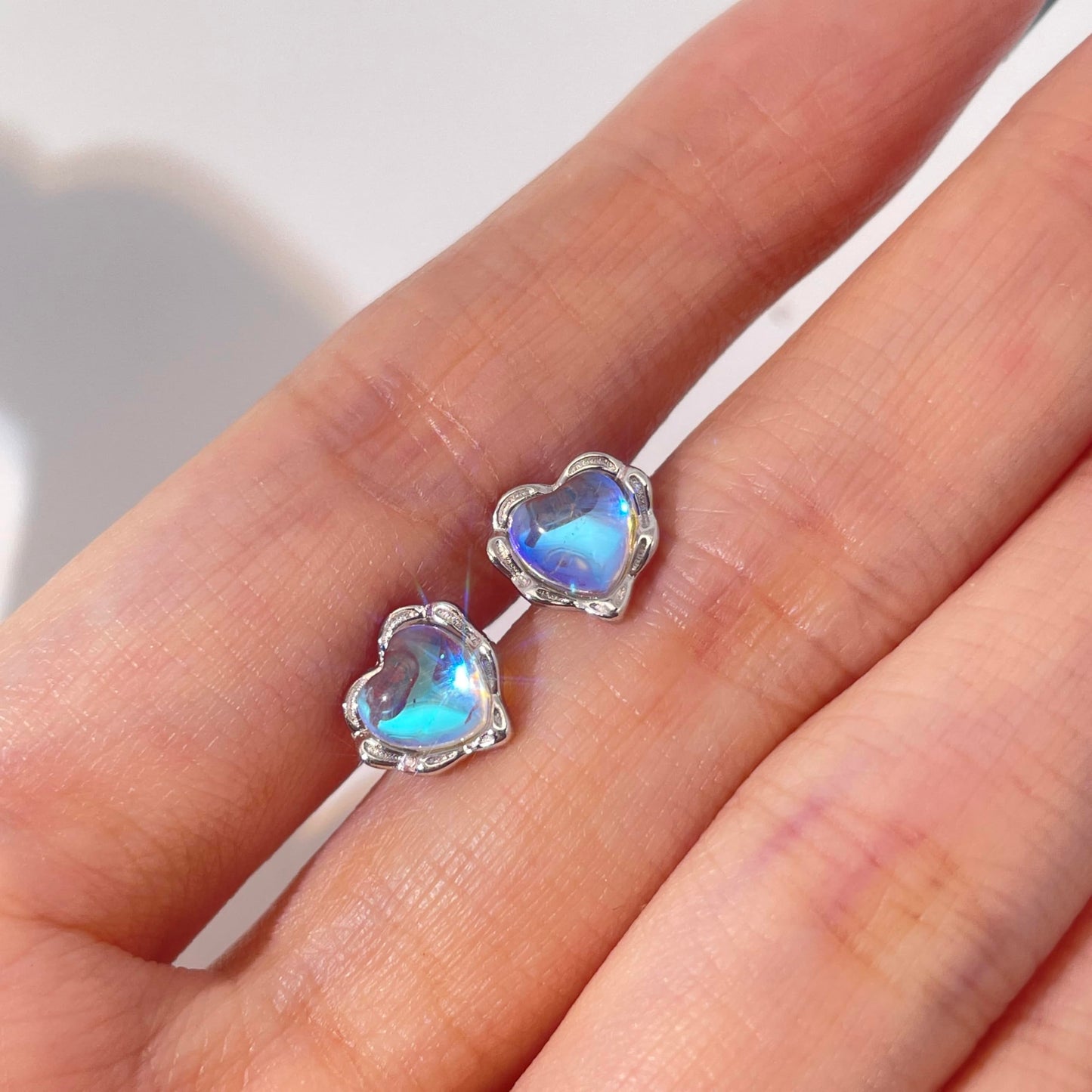 Warm Fortune Cubic Zirconia Stud Earrings for Women, 925 Sterling Silver with 18K White Gold Plated Hypoallergenic