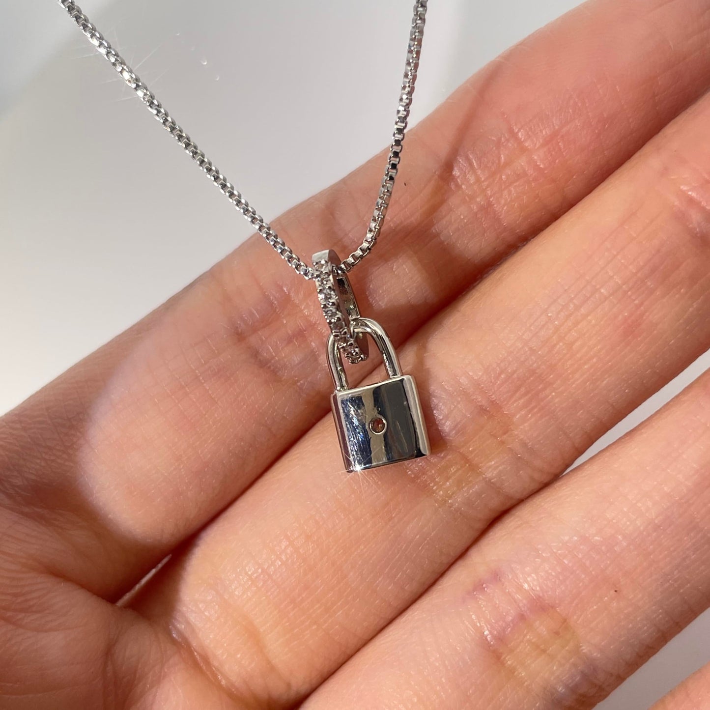 Warm Fortune Cubic Zirconia Pendant Necklace for Women,18K White Gold Plated,16 inch + 2inch Chain