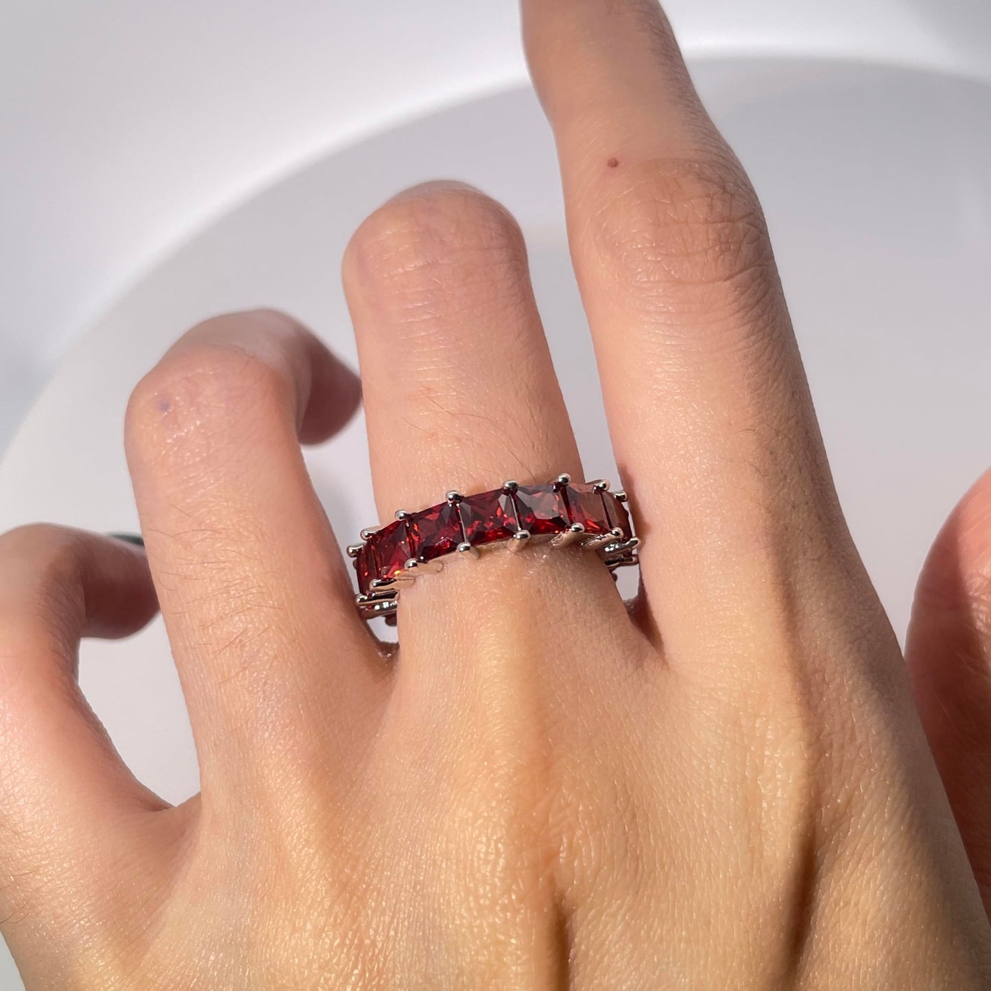 Warm Fortune Cubic Zirconia Love Ring and Eternity Ring,18K Gold Plated Anniversary Ring,Gift for Her Wedding Bands Rings