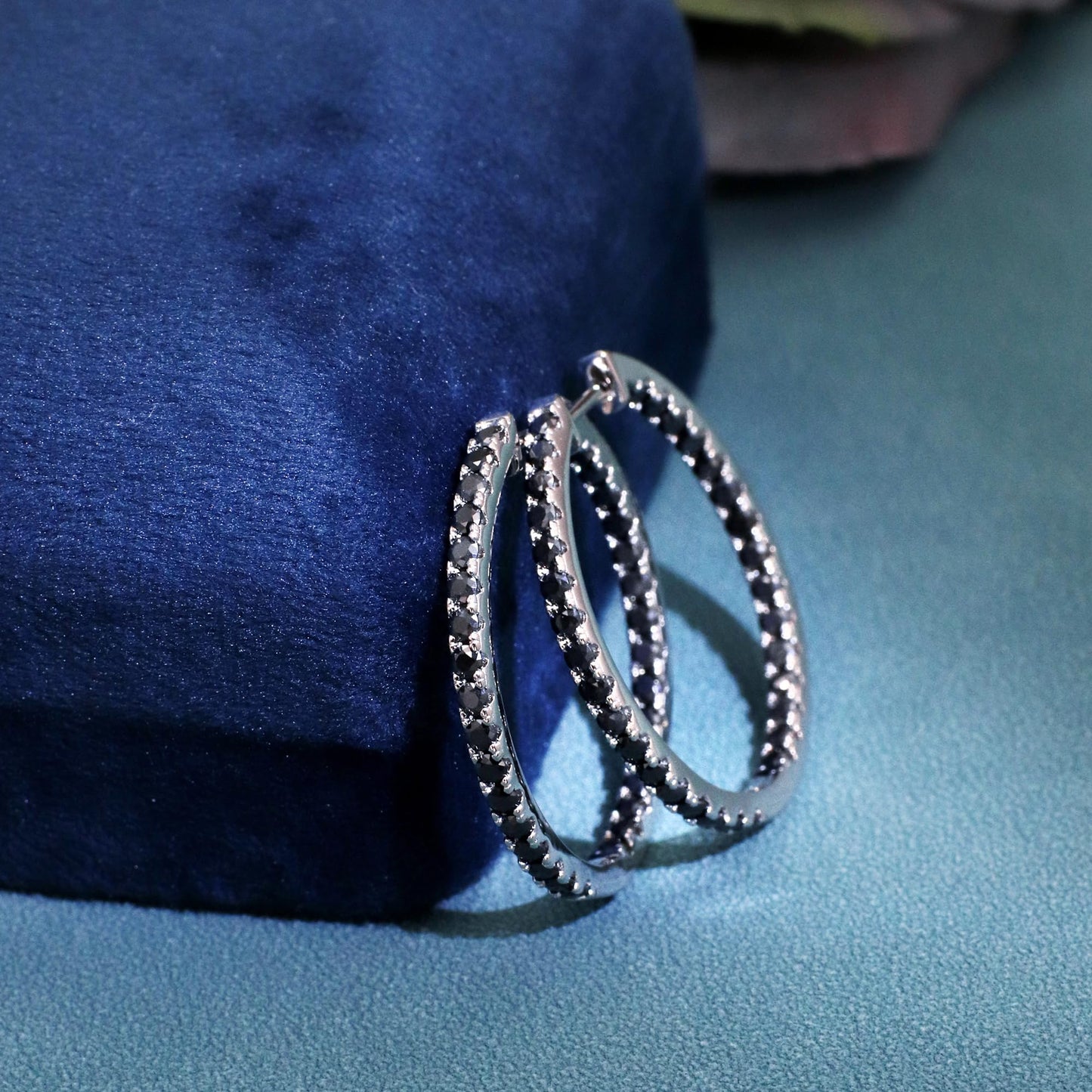 Warm Fortune Moissanite Hoop Earrings for Women, DE VVS Lab Created, Round Loop Design, 925 Sterling Silver with 18K White Gold Plated Hypoallergenic