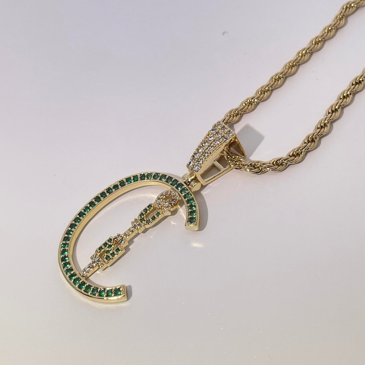 Warm Fortune Hip Hop Pendant Necklace for Women Men,Gold Plated Cubic Zirconia,18+2inch Chain,Street Style Fashion Jewelry