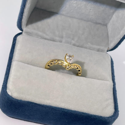 Warm Fortune Cubic Zirconia Engagement Ring for Women,18K Gold Plated Anniversary Ring,Gift for Her Promise Ring