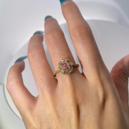 Warm Fortune Cubic Zirconia Promise Rings for Women,18K Gold Plated Anniversary Ring,Gift for Her Wedding Bands Rings