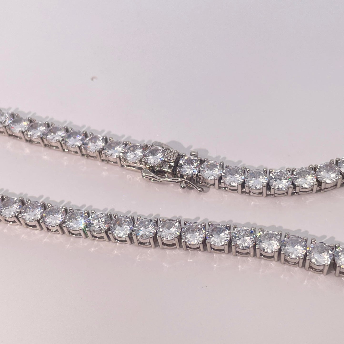 Warm Fortune Tennis Chain Necklace for Women Men,Iced Out Gold Plated Cubic Zirconia,18+2inch Chain,Hip Hop Street Style Fashion Jewelry