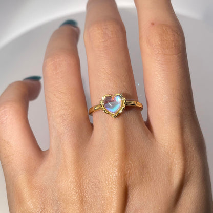 Warm Fortune Cubic Zirconia Engagement Ring for Women, 925 Sterling Silver with 18K Gold Plated Anniversary Ring, Gift for Her Promise Ring,Adjustable