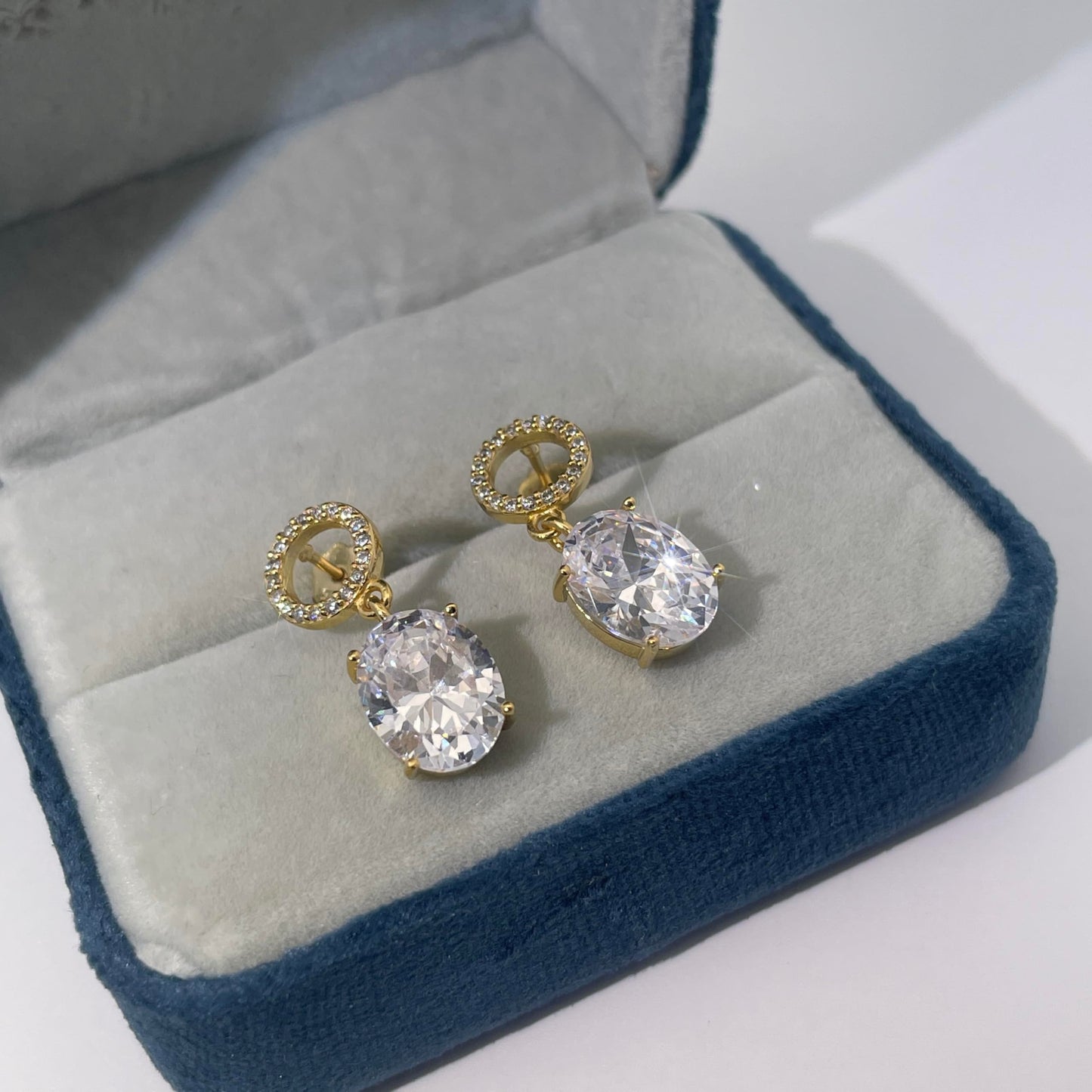 Warm Fortune Cubic Zirconia Drop Earrings for Women,925 Sterling Silver with 18K Gold Plated Hypoallergenic