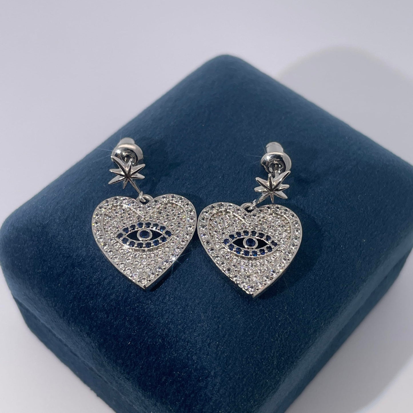 Warm Fortune 18K Gold Plated Heart Cubic Zirconia Drop Earrings for Women Hypoallergenic - Valentine's Day, Mother's Day, Birthday Gift for Her