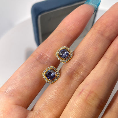 Warm Fortune Cubic Zirconia Stud Earrings for Women, 925 Sterling Silver with 18K White Gold Plated Hypoallergenic