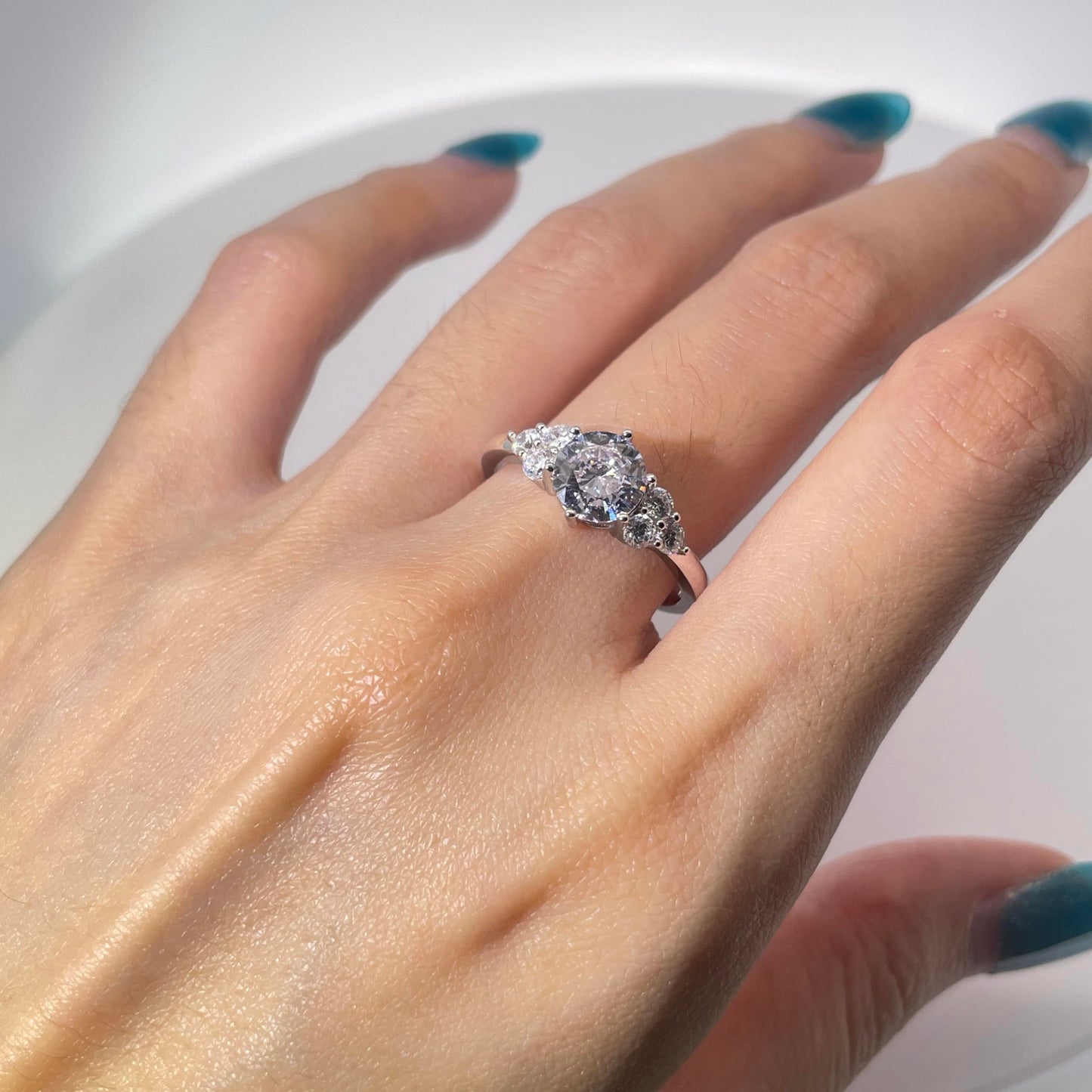 Warm Fortune Cubic Zirconia Engagement Ring for Women, 925 Sterling Silver with 18K Gold Plated Anniversary Ring, Gift for Her Promise Ring