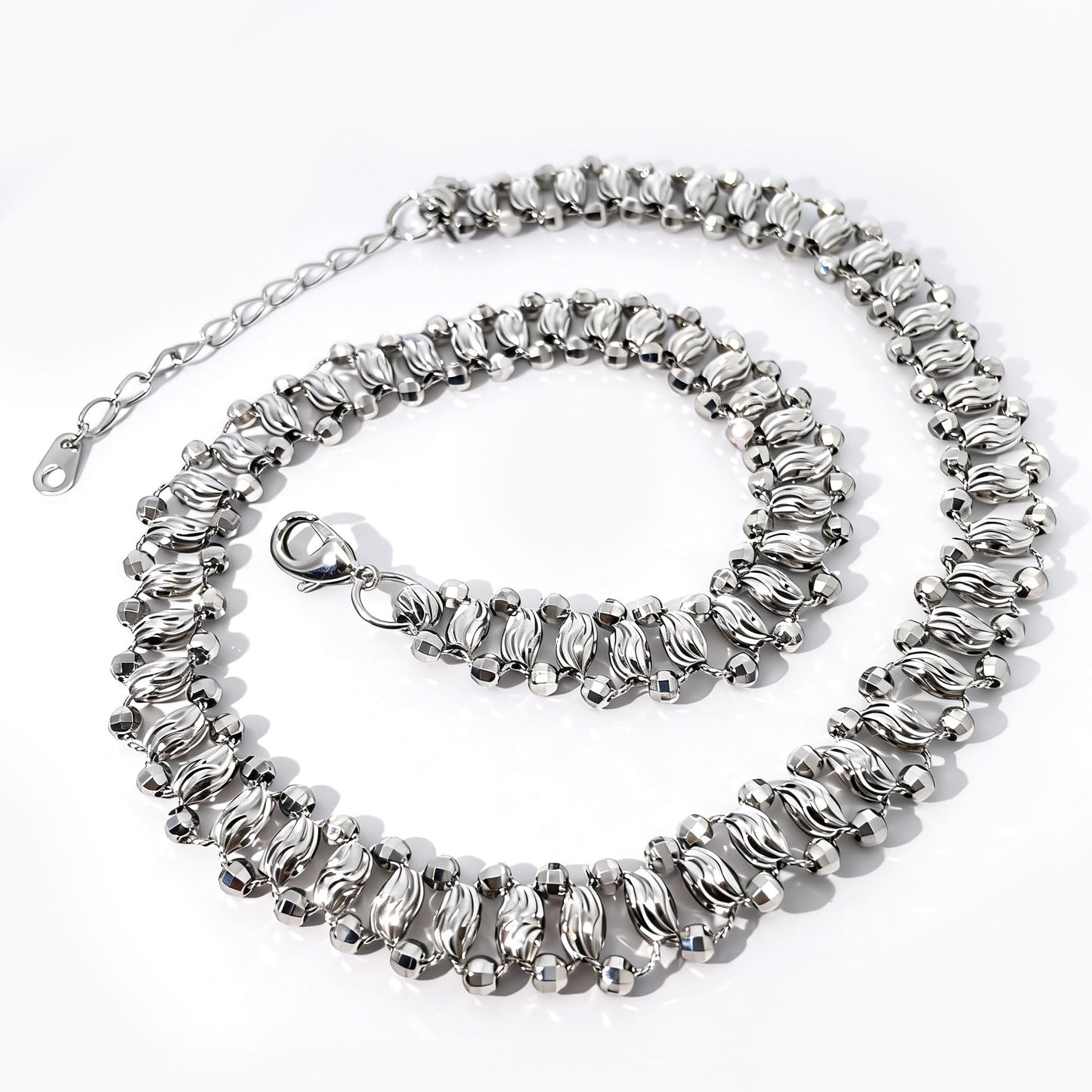 Warm Fortune Cubic Zirconia Link Chain Necklace for Women: 18K Gold Plated, Adjustable Chain (16") with Sparkling CZ | A Dazzling Statement for Glamorous Events