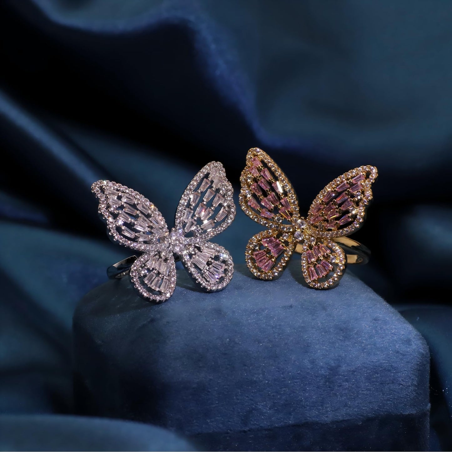 Warm Fortune Gold Plated Cubic Zirconia Band Ring, Hip Hop Street Style For Man or Women Fashion Jewelry