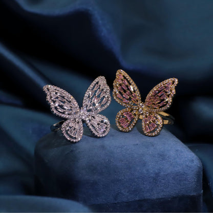 Warm Fortune Gold Plated Cubic Zirconia Band Ring, Hip Hop Street Style For Man or Women Fashion Jewelry