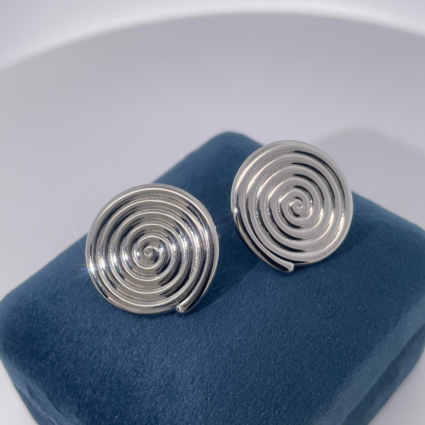Warm Fortune 18K Gold Plated Spiral Stud Earrings for Women Hypoallergenic - Valentine's Day, Mother's Day, Birthday Gift for Her