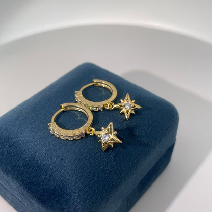 Warm Fortune Cubic Zirconia Drop Earrings for Women,925 Sterling Silver with 18K Gold Plated Hypoallergenic