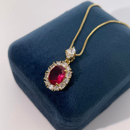 Warm Fortune Cubic Zirconia Pendant Necklace for Women,18K Gold Plated,16 inch + 2inch Chain