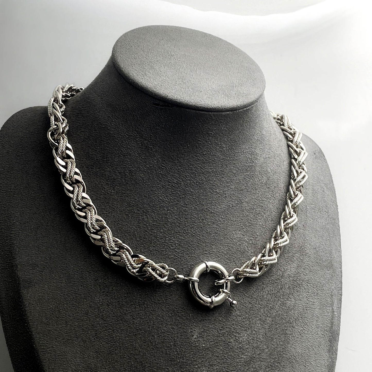 Warm Fortune Twisted Link Chain Necklace for Women: 18K Gold Plated, Adjustable Chain (18"+2") | Elegant & Versatile, an Ideal Layered Piece