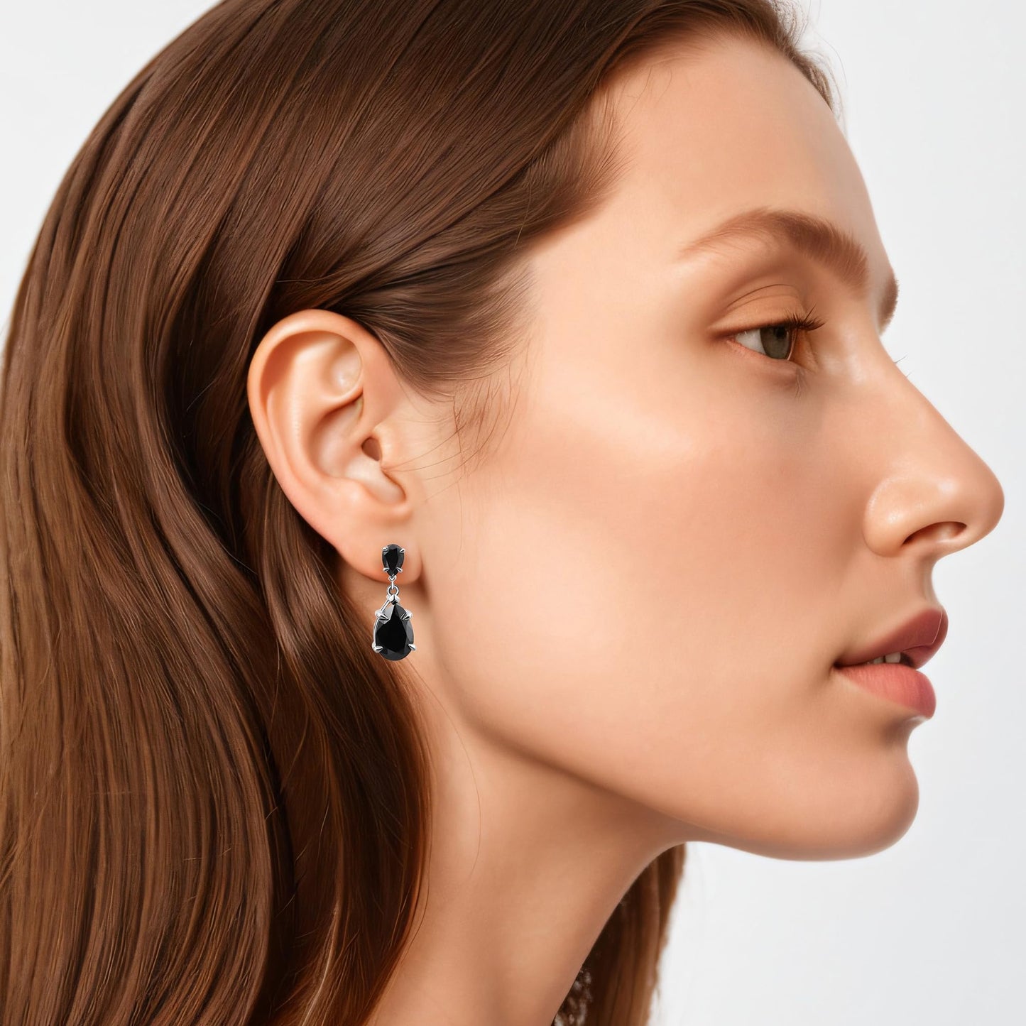 Warm Fortune Moissanite Drop Earrings for Women, DE VVS, 925 Sterling Silver with 18K White Gold Plated Hypoallergenic