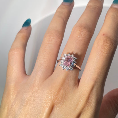 Warm Fortune Cubic Zirconia Engagement Ring for Women, 925 Sterling Silver with 18K White Gold Plated Anniversary Ring, Gift for Her Promise Ring