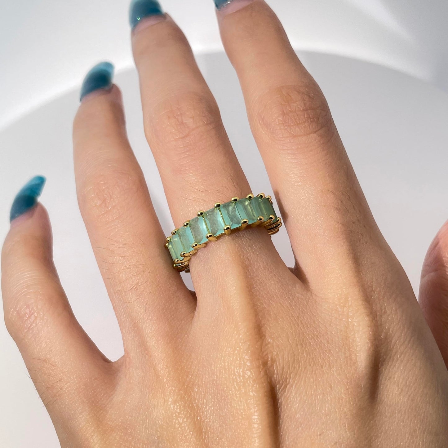 Warm Fortune Cubic Zirconia Love Ring and Eternity Ring,18K Gold Plated Anniversary Ring,Gift for Her Wedding Bands Rings